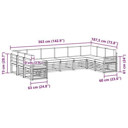 Комплекти дивани с възглавница 10 pcs Натурален и Бежов