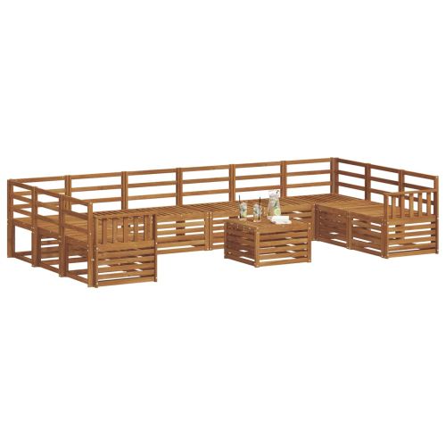 Комплект дивани за открито 11 pcs Естествен