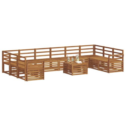 Комплект дивани за открито 11 pcs Естествен