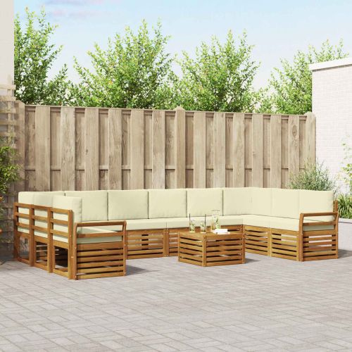 Комплекти дивани с възглавница 11 pcs Натурален и Крема