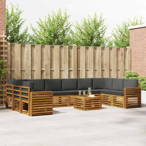 Комплекти дивани с възглавница 11 pcs Натурален и Антрацит