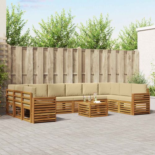 Комплекти дивани с възглавница 11 pcs Натурален и Бежов