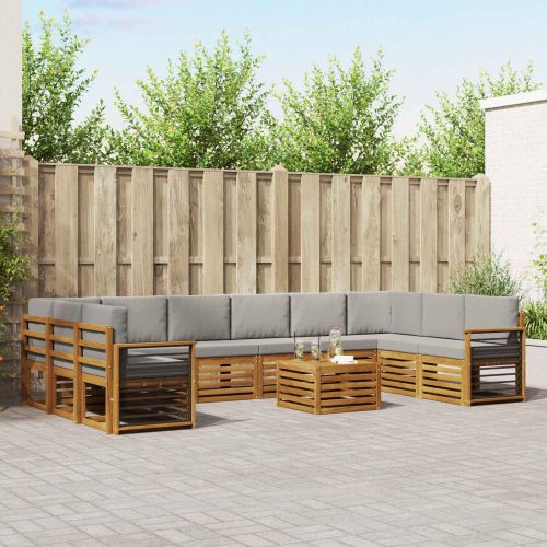 Комплекти дивани с възглавница 11 pcs Естествено и светло сиво