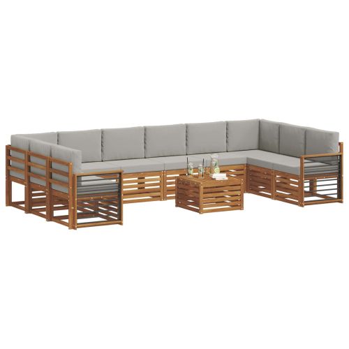 Комплекти дивани с възглавница 11 pcs Естествено и светло сиво