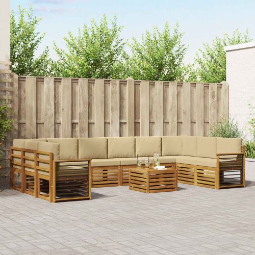 Комплекти дивани с възглавница 11 pcs Натурален и Бежов