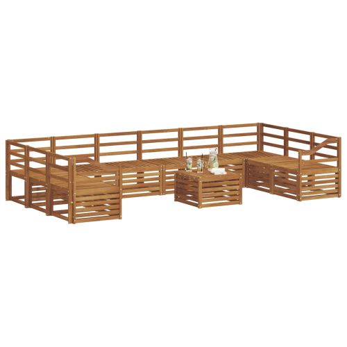 Комплект дивани за открито 11 pcs Естествен