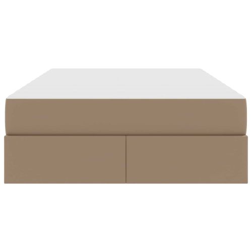 Легло с място за съхранение и матрак 2 pcs Капучино Кожа