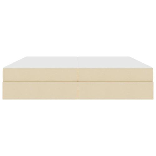 Легло с място за съхранение и матрак с матрак Крем 200 x 200 cm