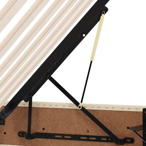 Легло с място за съхранение и матрак с матрак Крем 200 x 200 cm