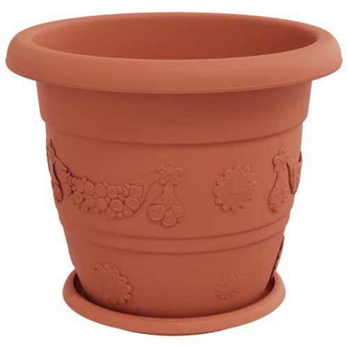 Саксии за растения 6 pcs Червено тухла Ø 34 x 28 см Пластмаса