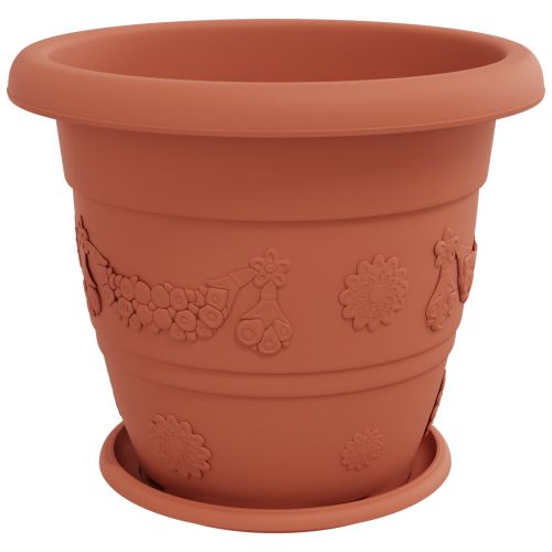 Саксии за растения 6 pcs Червено тухла Ø 39 x 32 см Пластмаса