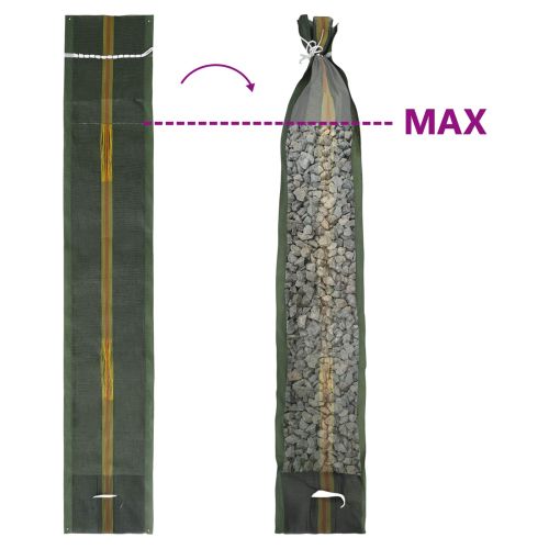Торби с пясък 25 бр. Тъмен зелен 100 x 25 cm HDPE