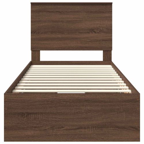 Рамка за легло Кафяв дъб 90 x 190 cm Инженерна дървесина