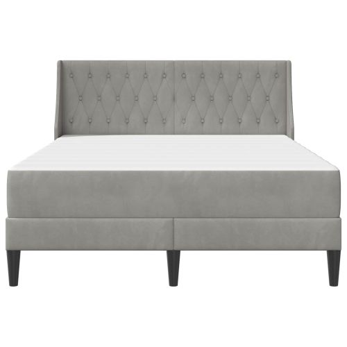 Рамка за легло с матрак с матрак Светлосиво 140 x 190 cm Кадифе