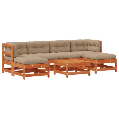 Комплект за почивка в градина 7 pcs Восъчен Кафяв