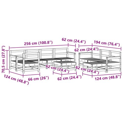 Комплект за почивка в градина 10 pcs Восъчен Кафяв