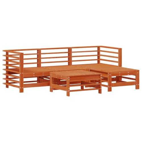 Комплект за почивка в градина 5 pcs Восъчен Кафяв