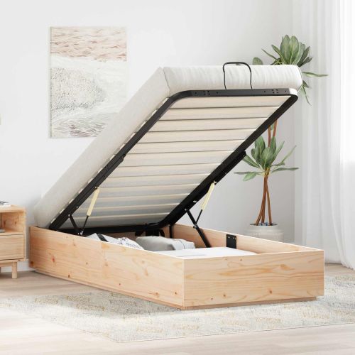 Отоманско легло Естествен 80 x 200 cm Масивна боровина