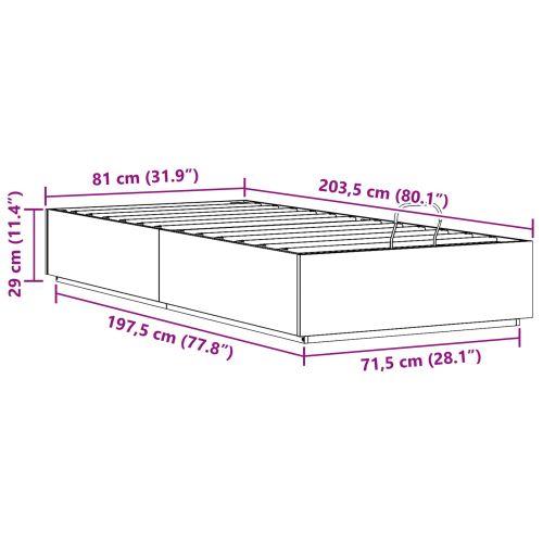 Отоман легло рамка с хранилище Бяло 80 x 200 cm