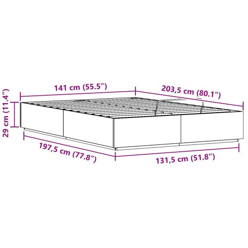 Отоманско легло Естествен 140 x 200 cm Масивна боровина