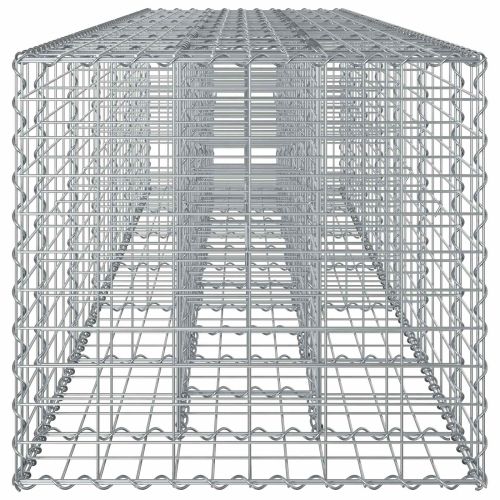 Габиона повдигнато легло 2 бр. 260 x 60 x 55 см Сребристо