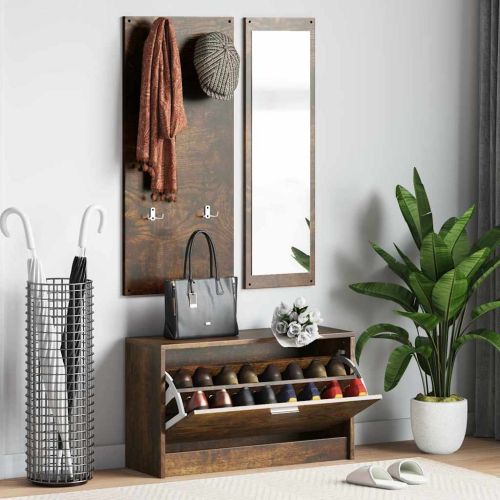 3-в-1 портманто, опушен дъб, инженерно дърво