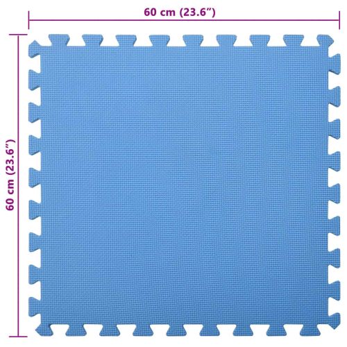 Мат за под басейн 12 pcs Синьо 4,32 ㎡ EVA Пяна