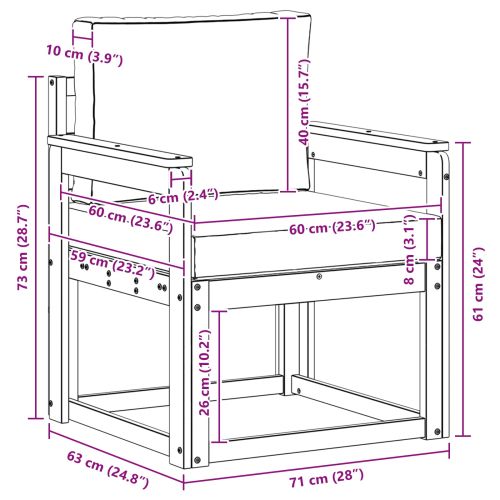 Външен диван Солидно акациево дърво и полиестер