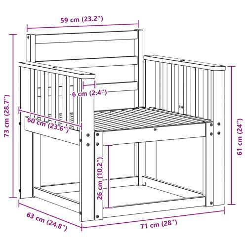 Външен диван Солидно акациево дърво Естествен