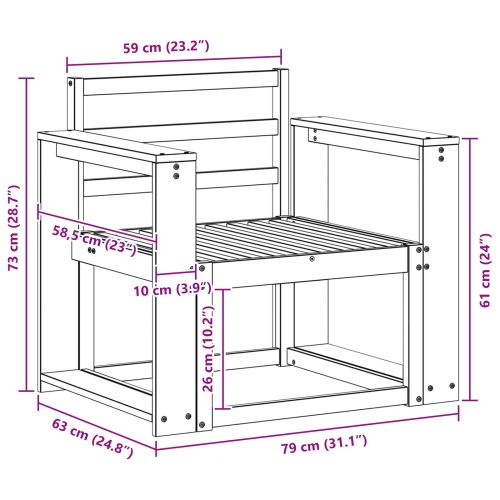 Външен диван Солидно акациево дърво Естествен