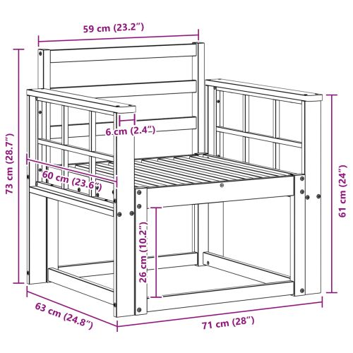 Външен диван Солидно акациево дърво Естествен