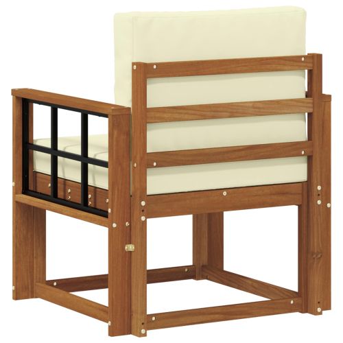 Външен диван Солидно акациево дърво и полиестер Естествен