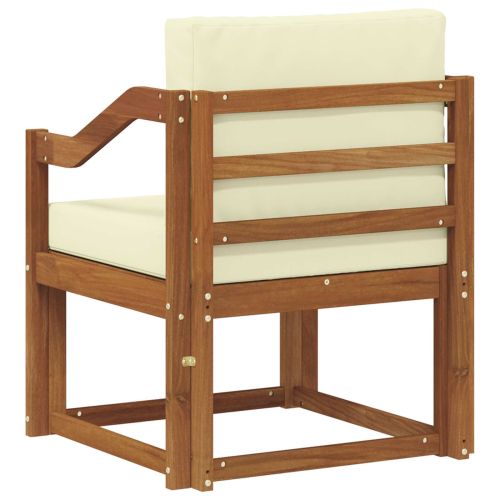 Външен диван Солидно акациево дърво и полиестер Естествен