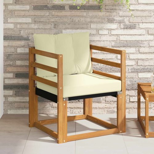 Комплект дивани за открито Солидно акациево дърво и текстилена