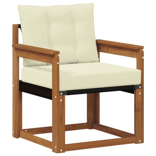 Комплект дивани за открито Солидно акациево дърво и текстилена