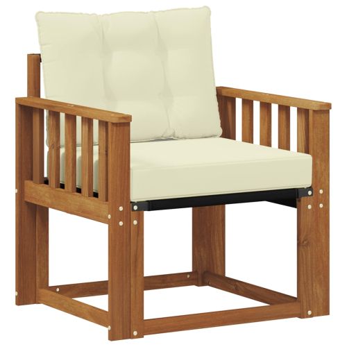 Комплект дивани за открито Солидно акациево дърво и текстилена