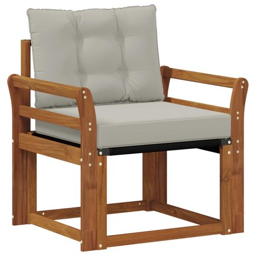 Комплект дивани за открито Солидно акациево дърво и текстилена