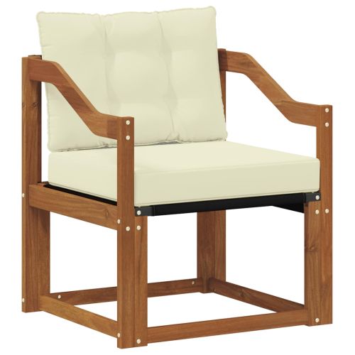 Комплект дивани за открито Солидно акациево дърво и текстилена