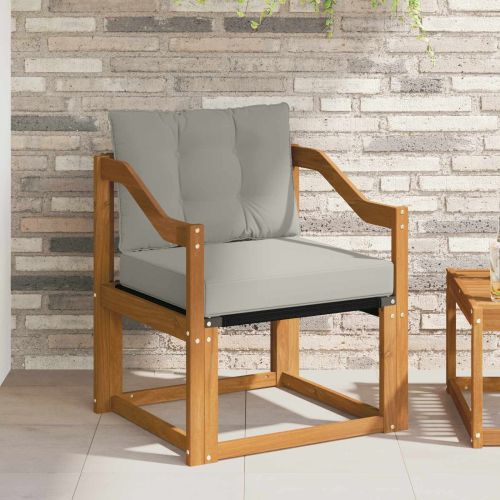 Комплект дивани за открито Солидно акациево дърво и текстилена