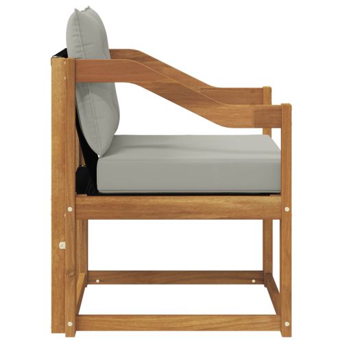 Комплект дивани за открито Солидно акациево дърво и текстилена