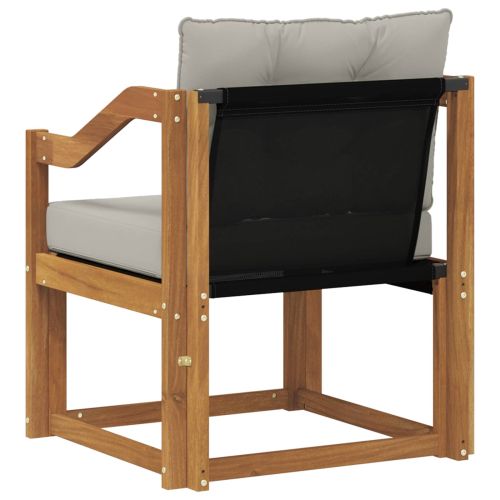 Комплект дивани за открито Солидно акациево дърво и текстилена