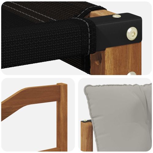 Комплект дивани за открито Солидно акациево дърво и текстилена