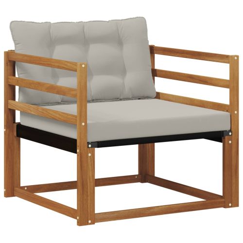 Комплект дивани за открито Солидно акациево дърво и текстилена