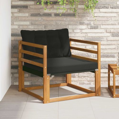 Комплект дивани за открито Солидно акациево дърво и текстилена