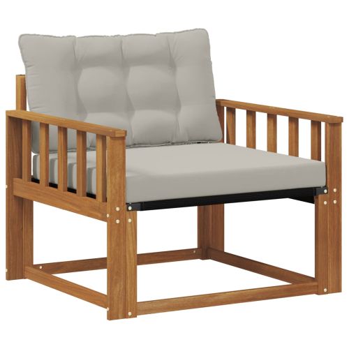 Комплект дивани за открито Солидно акациево дърво и текстилена