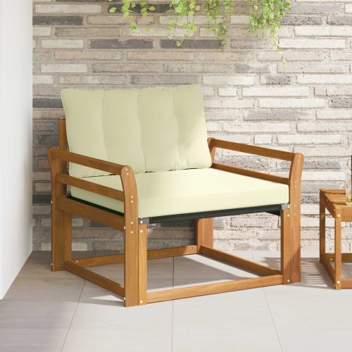 Комплект дивани за открито Солидно акациево дърво и текстилена