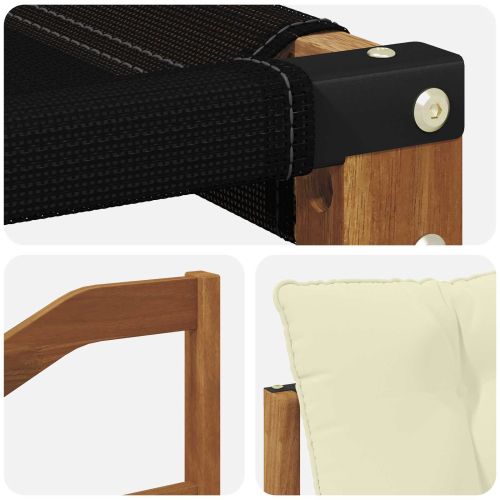 Комплект дивани за открито Солидно акациево дърво и текстилена