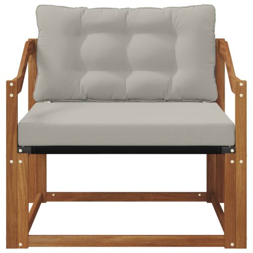 Комплект дивани за открито Солидно акациево дърво и текстилена