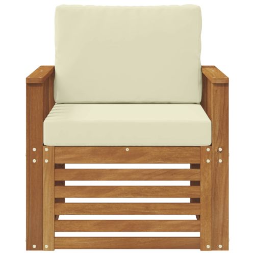 Комплект дивани за открито Солидно акациево дърво и полиестер