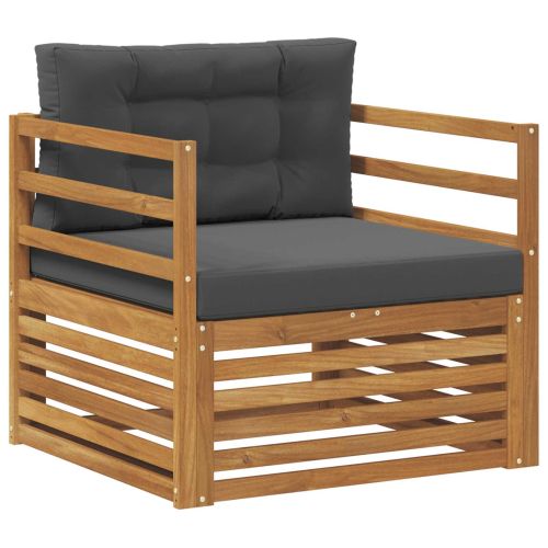 Комплект дивани за открито Солидно акациево дърво и полиестер